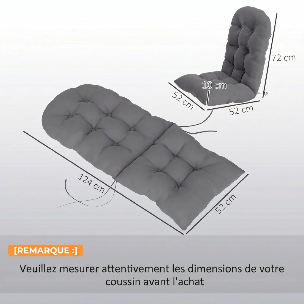 Cuscini per Sedie Adirondack ¨C zephmum ¨C 2 Pezzi, Grigio, Tessuto Imbottito
