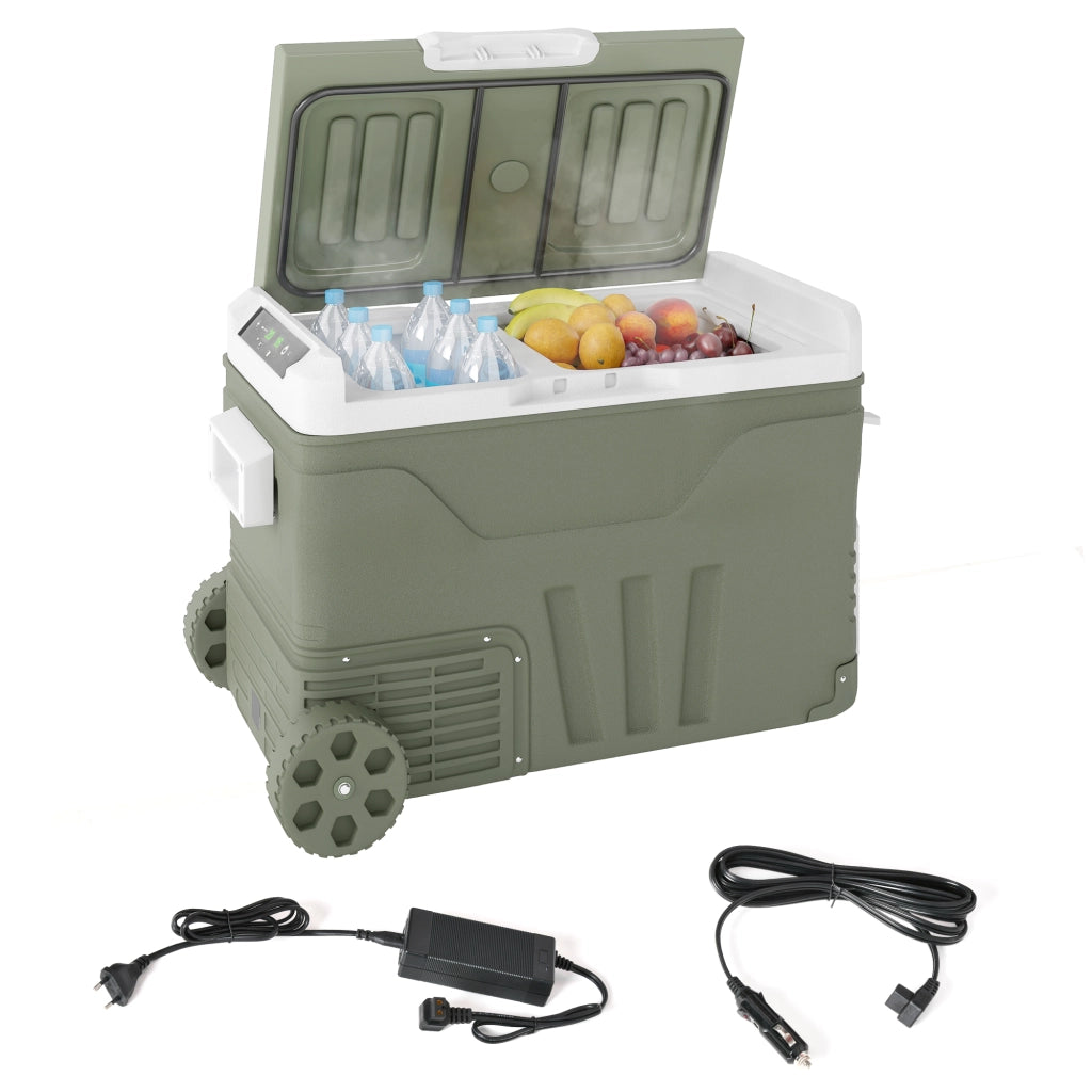 Frigorifero da campeggio 33L ¨C zephmum ¨C Verde, plastica, 2 scomparti, ruote