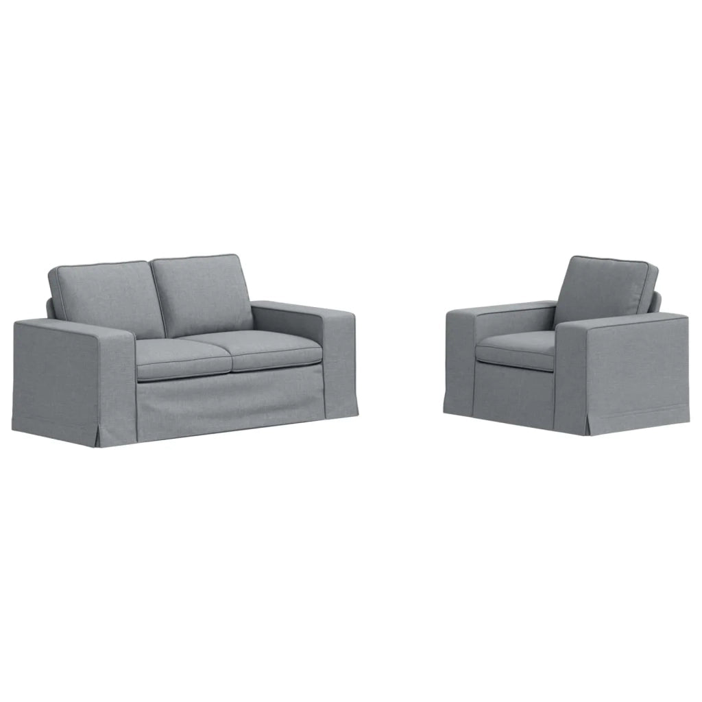 Divano 2 pcs Grigio chiaro 182 x 80 x 82 cm Tessuto