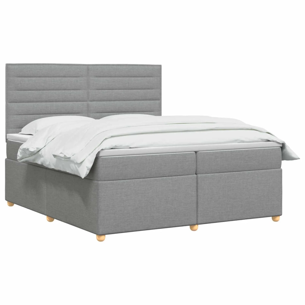 Letto box spring con materasso Grigio Chiaro 200 x 200 cm 3453956
