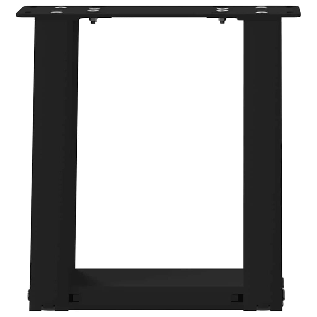 Set di 2 gambe per tavolino da caffè a forma di U dal design moderno 30 x 31 cm con piedini regolabili in acciaio nero 02_0057021
