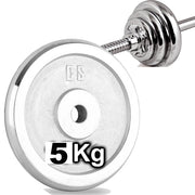 Trade Shop - Disco Olimpico In Acciaio Piastra Pesi Per Bilanciere Manubri Da 5 Kg Palestra -