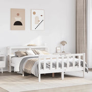Letto senza Materasso-Struttura Letto Bianco 120x200 cm Legno Massello di Pino 744897