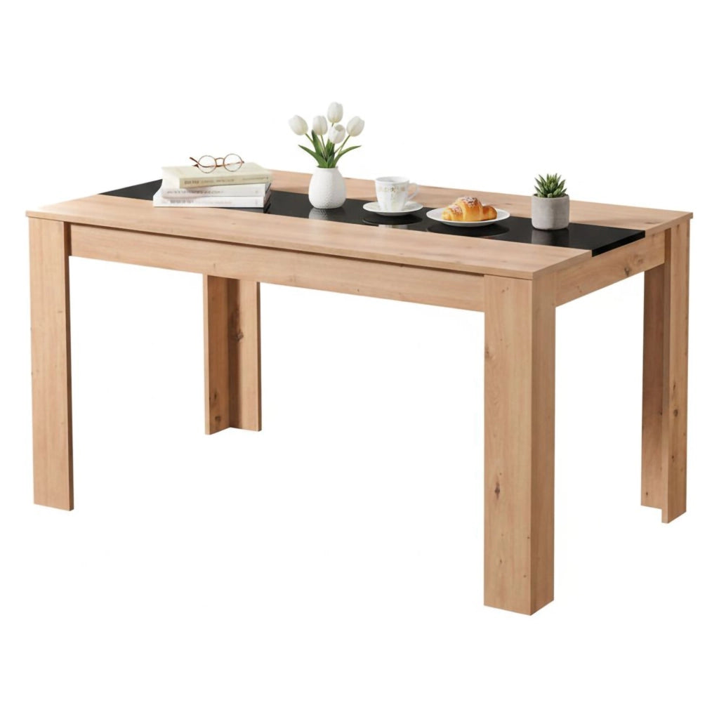 Simala, Tavolo Fisso 6 Posti, 135x80.5x74.5h cm Marrone Rovere