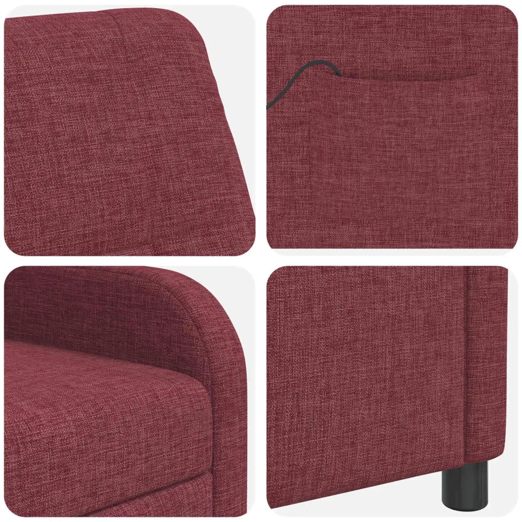 Divano Sedia-Poltrona Massaggiante Rosso Vino Tessuto 161505