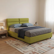Letto Matrimoniale Asica, Letto Matrimoniale Materasso Incluso Made in Italy, Verde