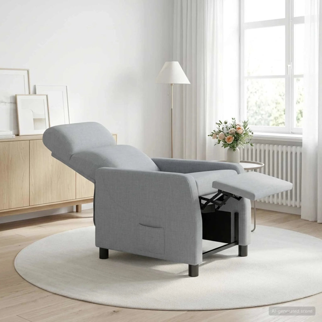 Divano Sedia-Poltrona reclinabile Grigio Chiaro Tessuto 330513