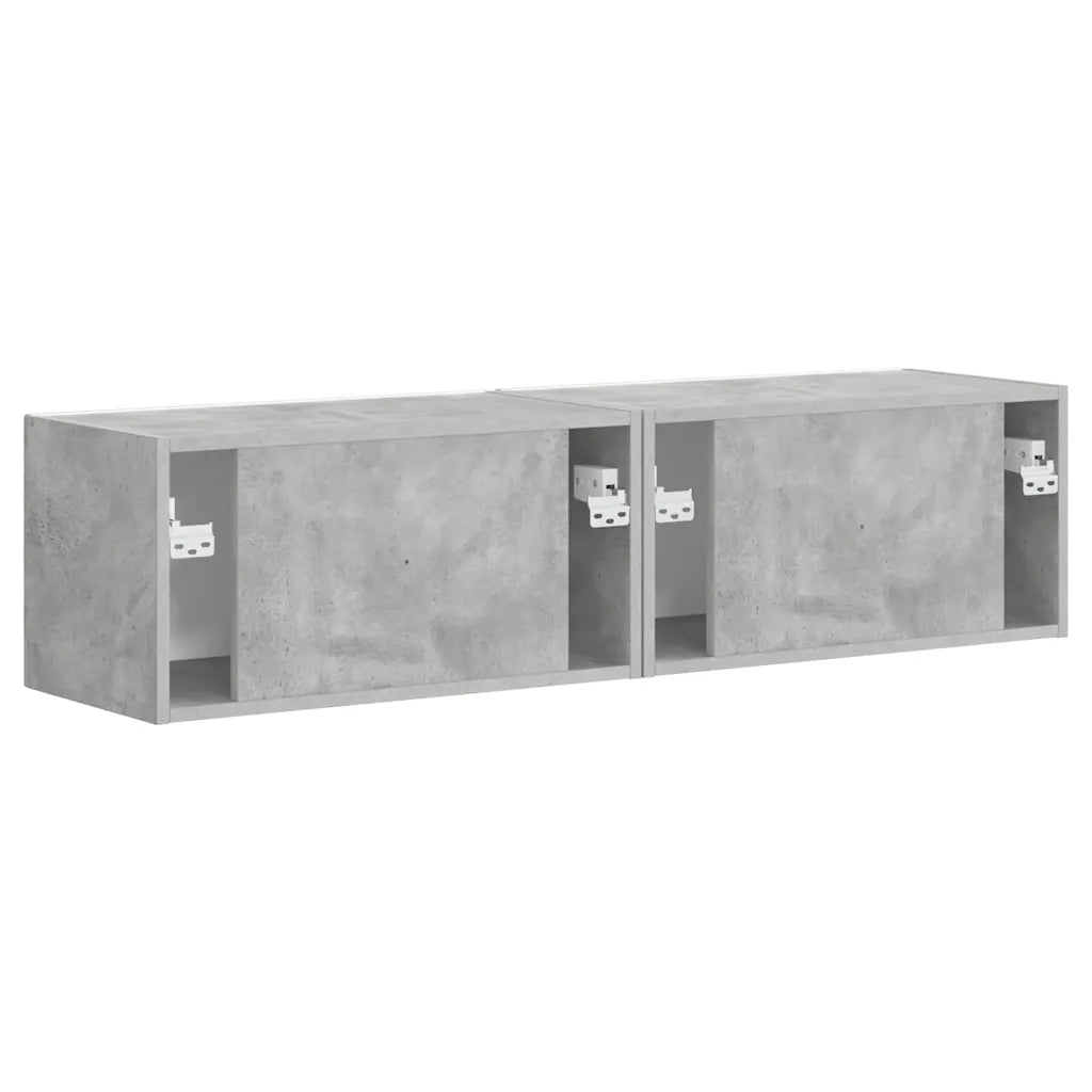 Mobile TV da parete 2 pcs Calcestruzzo 60 x 31 x 29,5 cm
