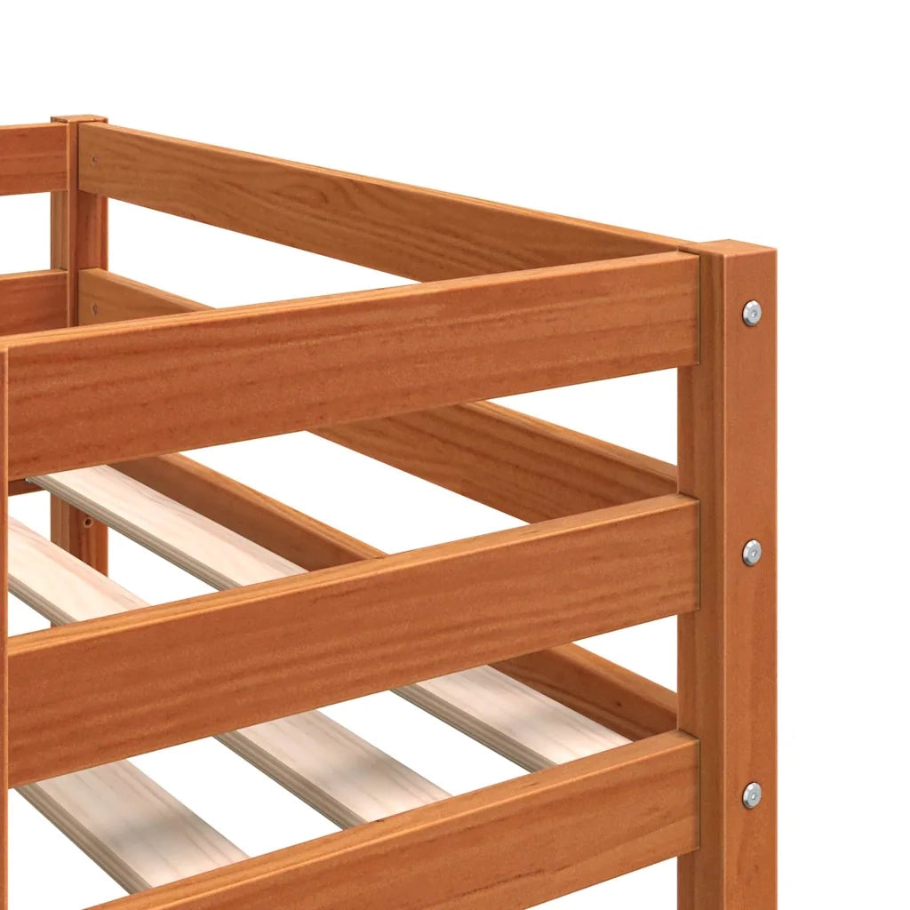 vidaXL Giroletto per Bambini Marrone Cera 80x200cm Legno Massello Pino