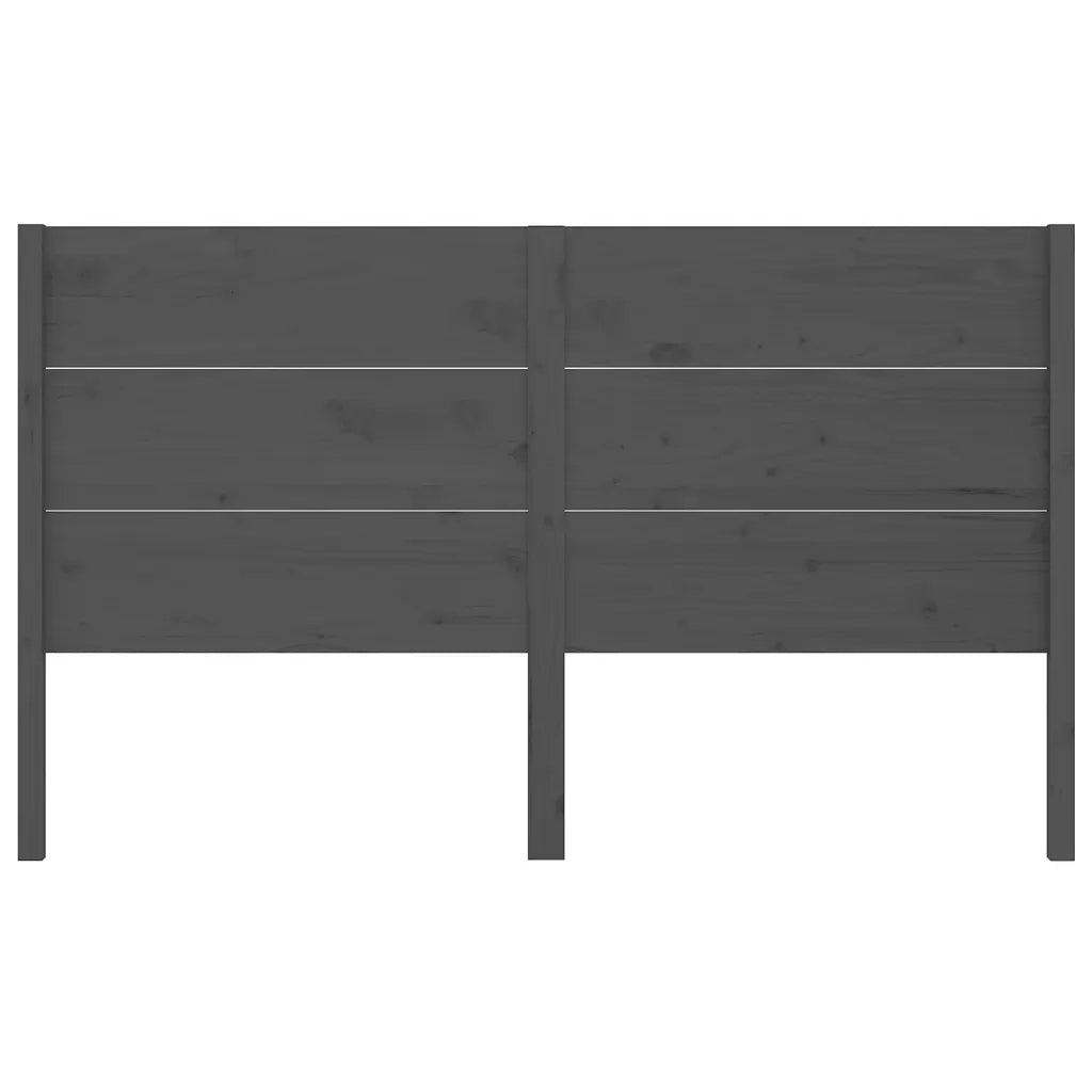 Testiera per Letto Grigia 206x4x100cm in Legno Massello di Pino