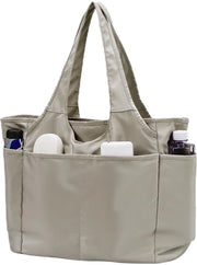 Tas da donna shopper grande con chiusura a righello e impermeabile per spese, viaggio, yoga, sport e uso quotidiano (grigio)