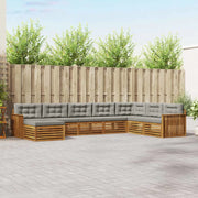 Set di divani da esterno 8 pcs Grigio Naturale e Chiaro