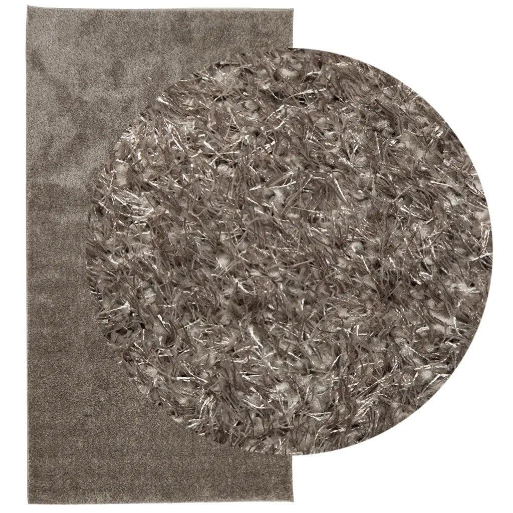 Tappeto a Pelo Lucido Lungo ISTAN Effetto Grigio 80x150 cm 375674