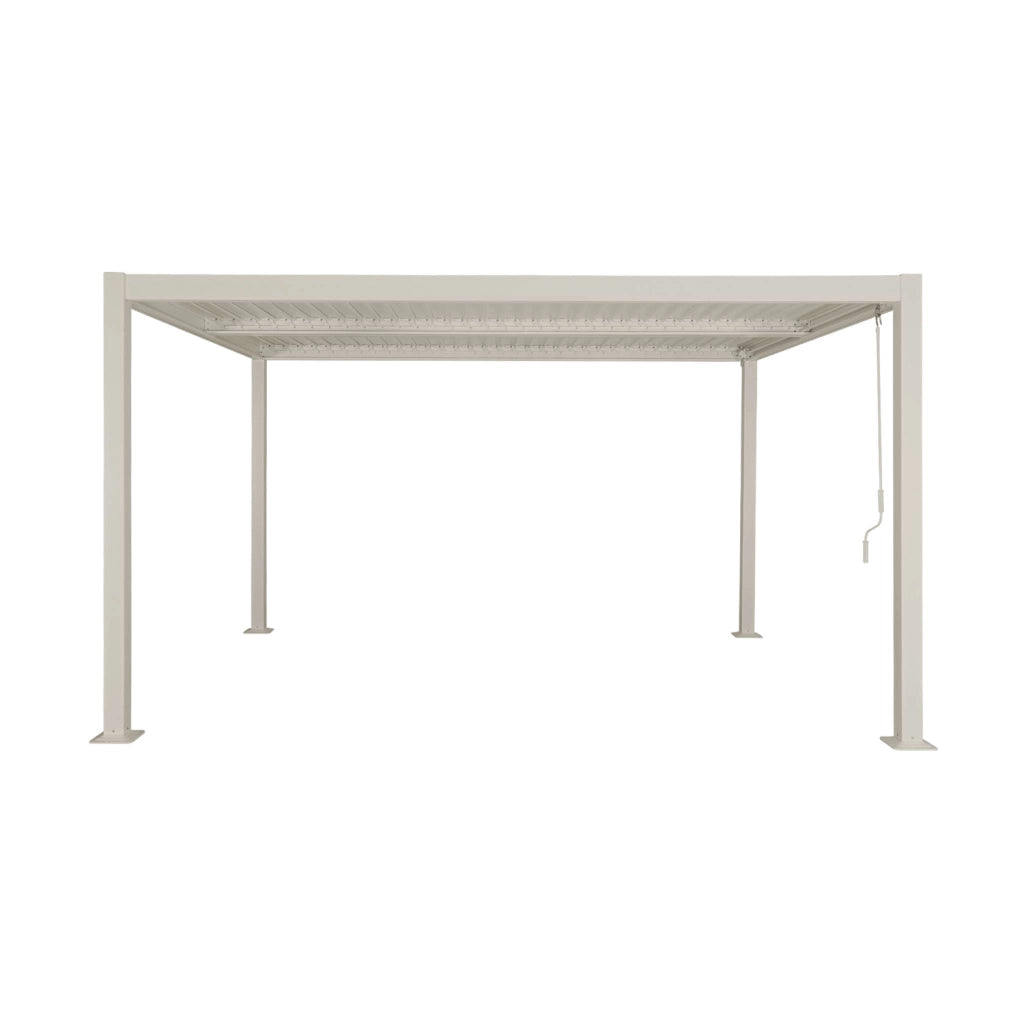 Pergola bioclimatica 3x4m in alluminio e acciaio, lamelle orientabili