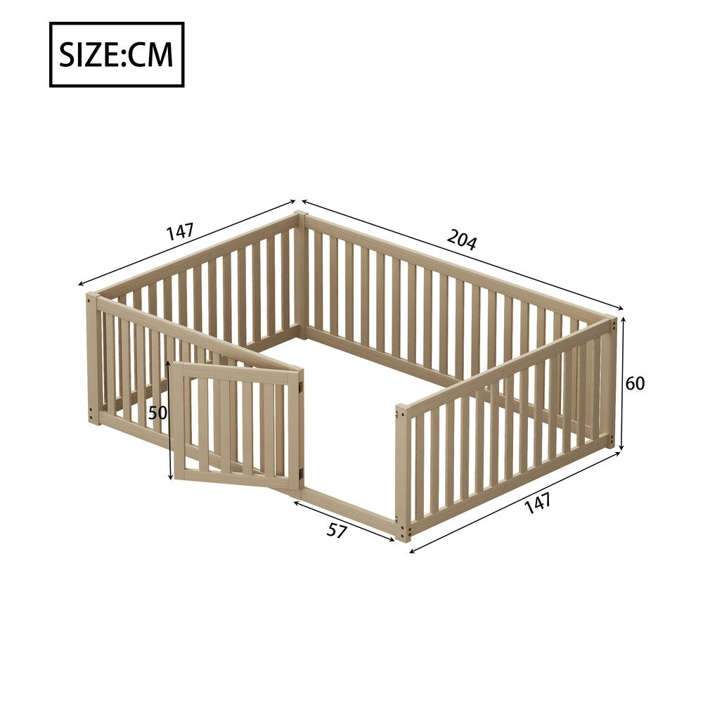 Letto Bambini in Legno con Recinto e Porta ¨C Xylo ¨C 140x200