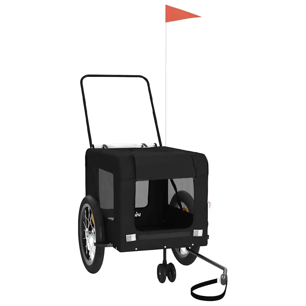 Rimorchio da Bici per Animali Nero Oxford e Ferro CFW5001900