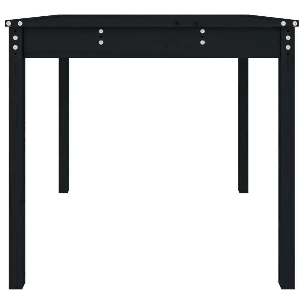 Tavolo da Giardino Nero 82,5x82,5x76 cm Legno Massello di Pino 823966