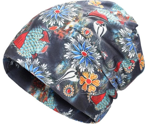 Cappello Slouchy Leggero - Disegno Fiorale - Soffice e Respirante - Regolabile - Unico Modello (56-60 cm) - Copricapo