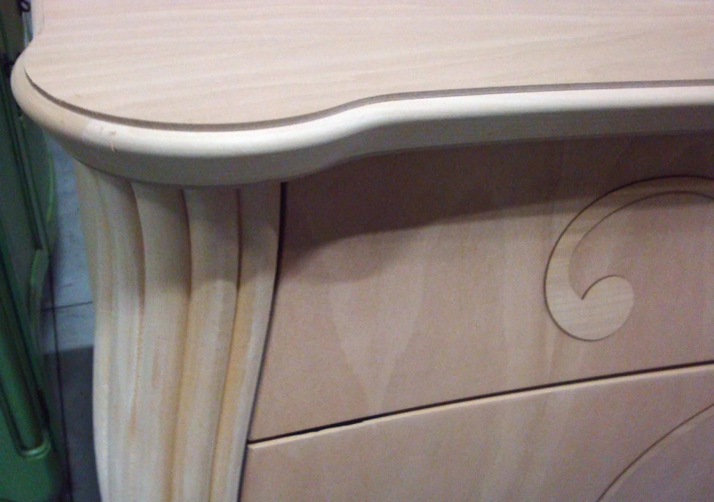 Como' in legno bombato 4 cassetti grezzo l.135 p.60 h.98 (056) - Mobili 2G