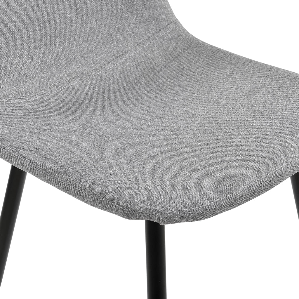 [en.casa] Sedia sala da pranzo in un set di 4 grigio - 86 x 46cm + Tavolo da pranzo in ottica legno