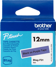 Brother BTAG-F31 nastro per etichettatrice Nero su viola