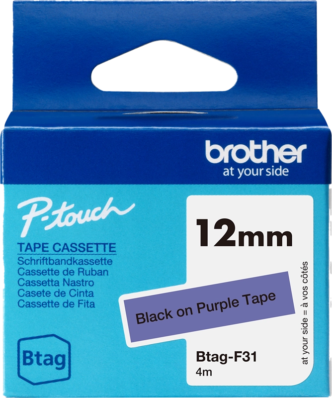 Brother BTAG-F31 nastro per etichettatrice Nero su viola