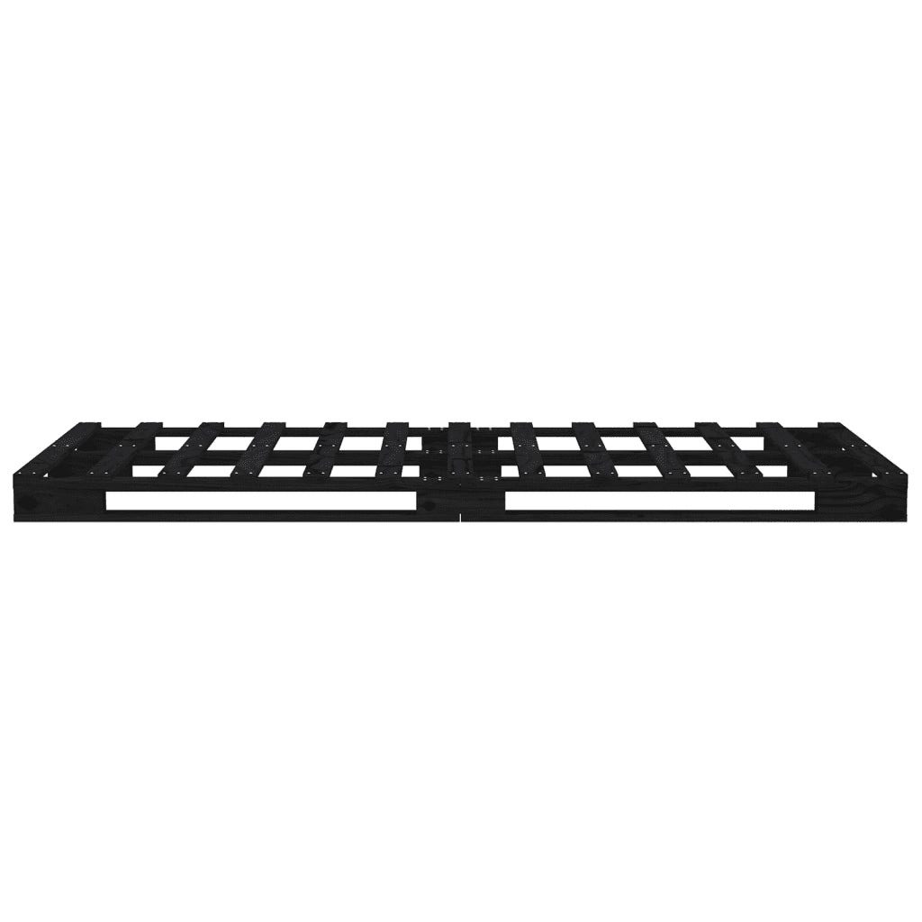 Letto a Pallet Nero 75x190 cm Small Single Legno di Pino