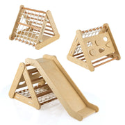 Triangolo da arrampicata in legno 62,5 x 64 x 57,5 ​​cm 4 funzioni sicurezza ottimale stile naturale legno massello 20_0014532