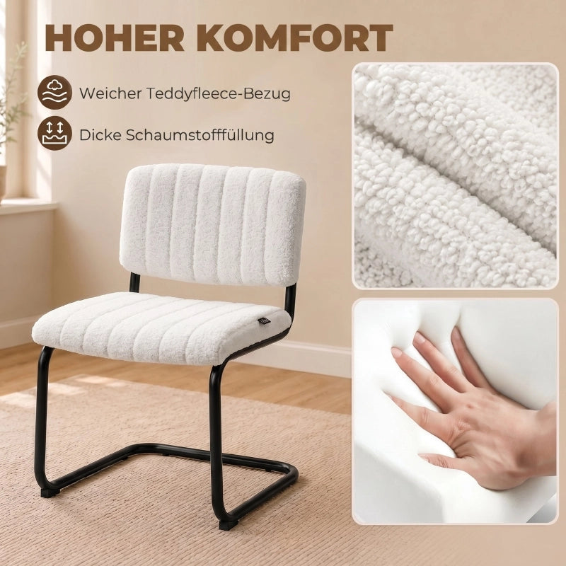 SEDIE da pranzo Freischwinger Set da 2 pezzi 48x55x76 cm Crema
