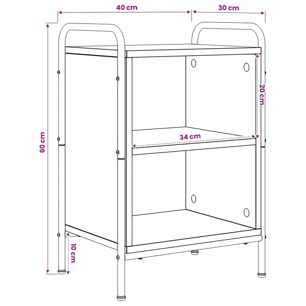 Armadio da Notte 2 pz Rovere Fumo 40 x 30 x 60 cm 8013511