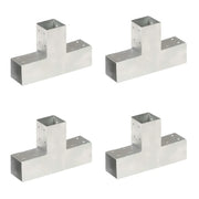 Connettori per Pali a Forma di T 4 pz Metallo Zincato 71x71 mm cod mxl 61434
