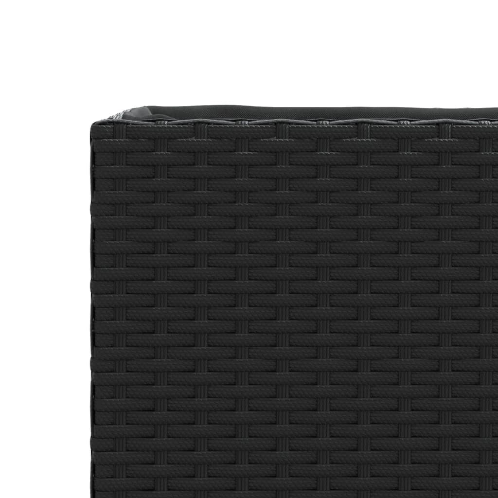 Fioriera rialzata per piante fiori giardino terrazze set da 2 36 x 30 x 32 cm resina intrecciata nera 02_0038947