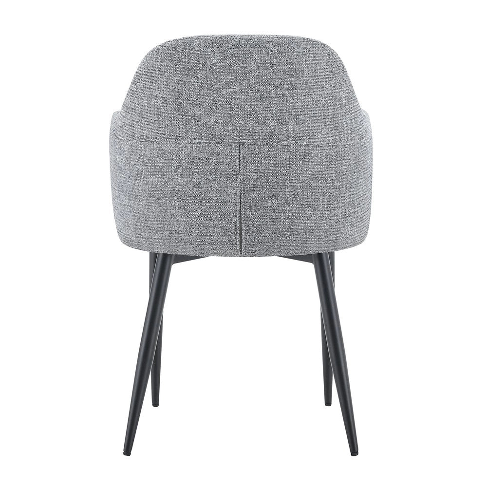 Set 2 Sedie da Pranzo in Tessuto ¨C MINIMAL ¨C Grigio, Schienale Avvolgente, Gambe in Metallo