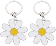 Sostegno per Chiavi con Fiori Bianchi - Motivo a Fiore - Leggero - Sostenibile - Accessorio - Regalo Perfetto - Anello per Chiavi