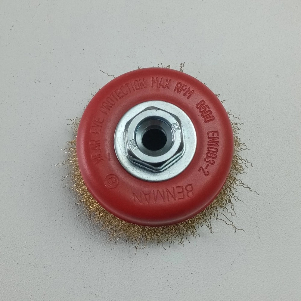 Benman spazzola a tazza da 100mm con attacco m14 in filo ondulato