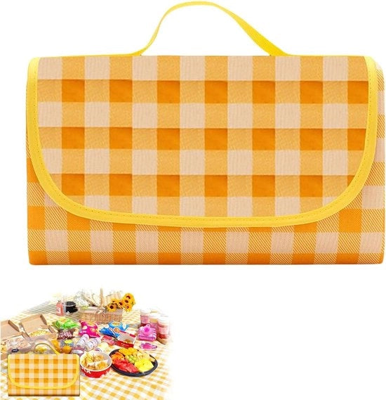 Pannello da picnic pieghevole con maniglia portatile - 200 x 200 cm - pannello da picnic per spiaggia e outdoor per passeggiate e BBQ