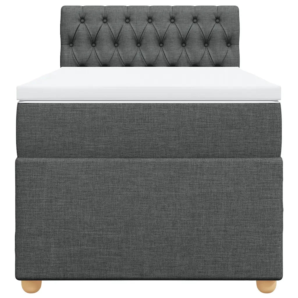 vidaXL Giroletto a Molle con Materasso Grigio Scuro 90x190 cm Tessuto