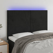 Testiera a LED-Testata con LED Nera 144x5x118/128 cm in Velluto 391536