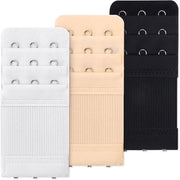 Estensioni di reggiseno con 3 ganci e 3 righe - Cinturini di reggiseno flessibili - Cinturini elastici per reggiseni - Donna - Nero Bianco Beige - Taglia M - Estensioni di reggiseni comode