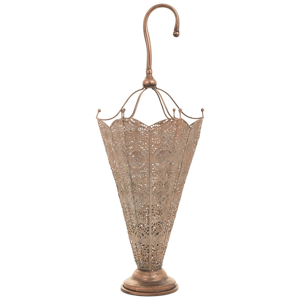Portaombrelli in metallo ramato 32,5x28x82h