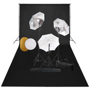 Kit professionale per studio fotografico con luci fondale e riflettore nero 02_0001469