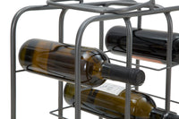 Porta Bottiglie Rack Quadrato 9 Posti 40x23x47,5 cm in Ferro Grigio