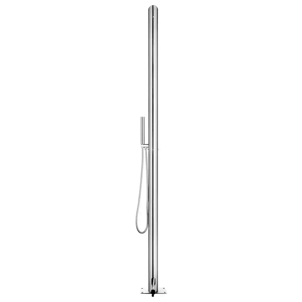 Doccia da Giardino con Base Marrone 225 cm in Acciaio Inox CFW3342513