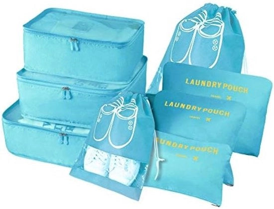 Set di Organizzazione per Viaggio da 8 pezzi - Borse per Abbigliamento e Scarpe