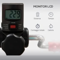 Pedaliera per Braccia e Gambe con Schermo LCD, Altezza e Resistenza Regolabile, 56x44-56x75-97 cm