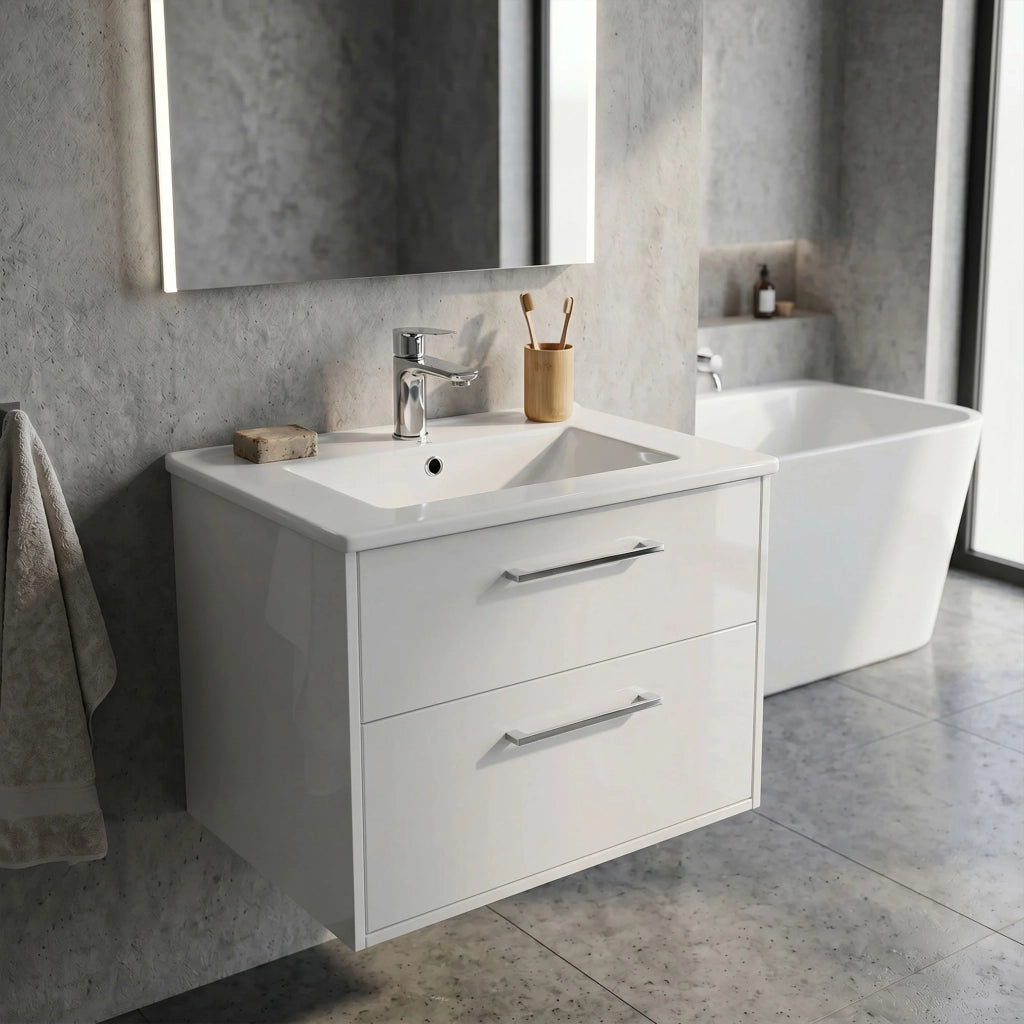 Lavabo incasso rettangolare NORDIS ceramica 61 cm Bianco