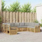 Set di divani da esterno 7 pcs Bianco e Grigio Chiaro
