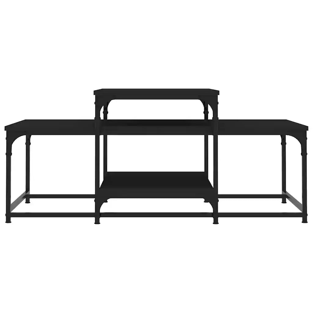Tavolino da Salotto Nero 102x60x45 cm in Legno Multistrato 835314