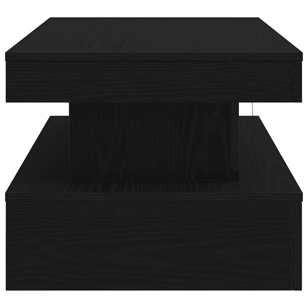 Tavolino da salotto | Tavolino da caff¨¨ | Tavolino da Soggiorno con Luci LED Rovere Nero 90x50x40 cm