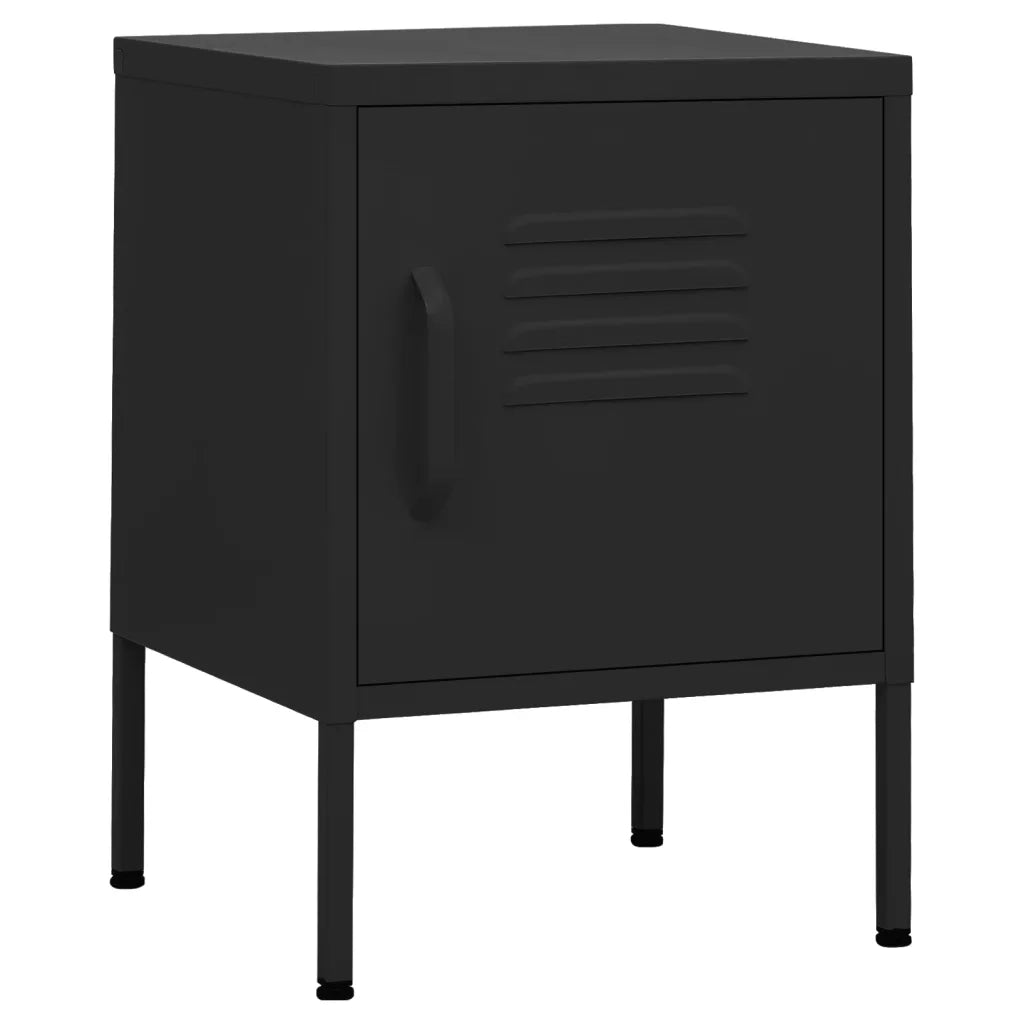 Comodino-Tavolino da notte Nero 35x35x51 cm in Acciaio 393495